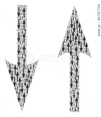 Vertical Exchange Arrows Recursion Mosaic of Itself Icons 80787704