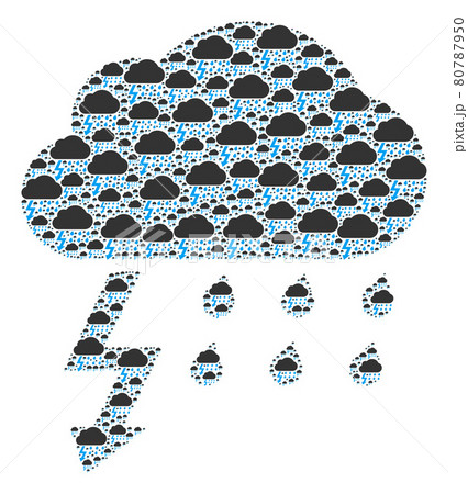 Thunderstorm Fractal Mosaic of Itself Icons 80787950