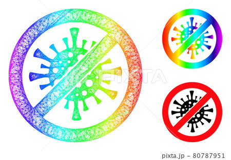 Rainbow Net Gradient Stop Coronavirus Icon 80787951