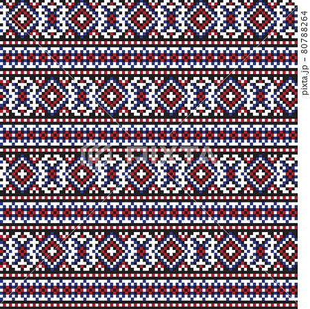 Red Christmas Fair Isle Seamless Pattern Background 80788264