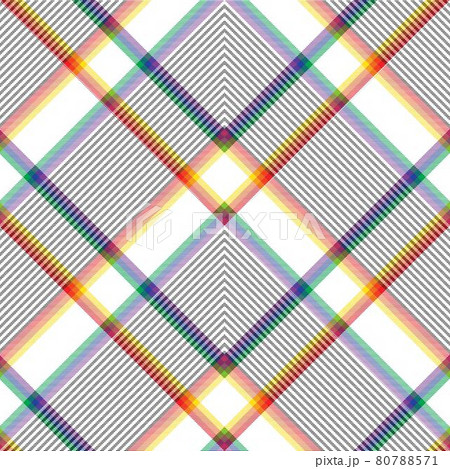 Rainbow Chevron Plaid Tartan textured Seamless Pattern Design 80788571