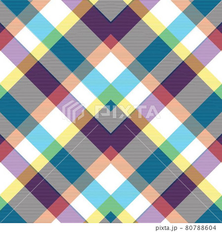 Rainbow Chevron Plaid Tartan textured Seamless Pattern Design 80788604