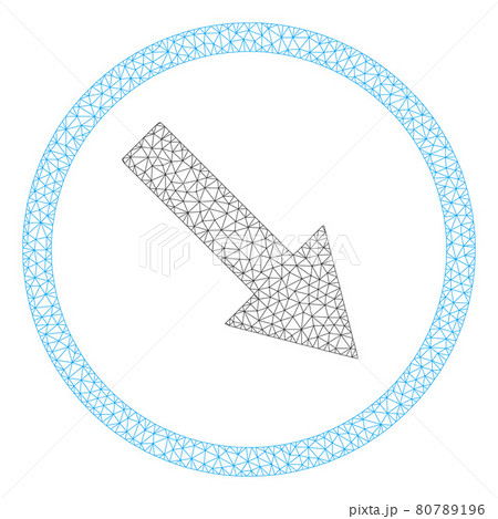 Web Carcass Down-Right Rounded Arrow Icon 80789196