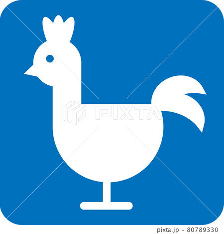 ニワトリのピクトグラムのイラスト素材