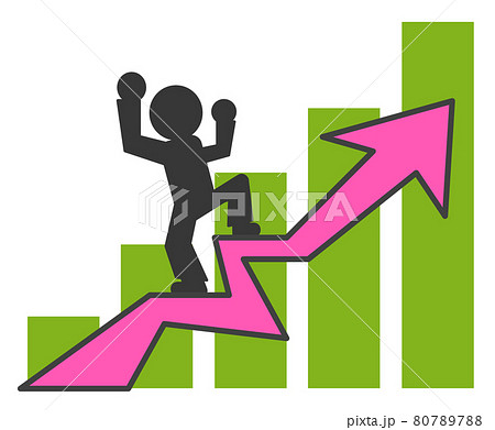 努力をして成功した人のイラストのイラスト素材 8077