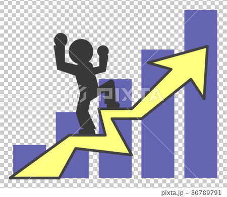 Illustration of a person who made an effort and succeeded Illustration of a person who made an effort and succeeded 80789791