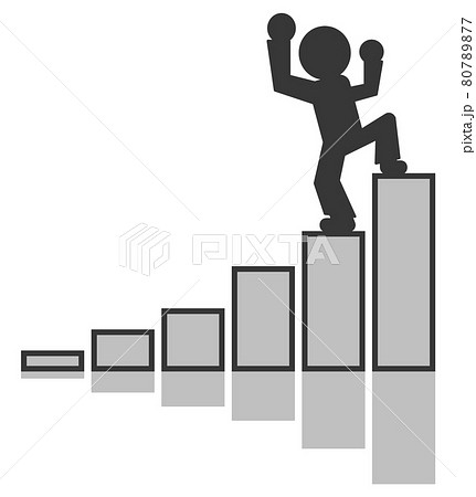 歓喜してガッツポーズをする人物のイラストのイラスト素材