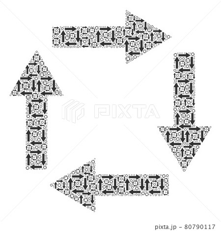 Circulation Arrows Fractal Composition of Itself Icons 80790117