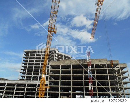 MALACCA, MALAYSIA -AUGUST 24, 2016: Construction site in progress at Malacca, Malaysia during daytime. Daily activity is ongoing.  80790320