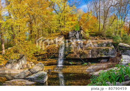 Waterfall in the Sofiyivsky arboretum. Uman, Ukraine Waterfall in the Sofiyivsky arboretum. Uman, Ukraine 80790459