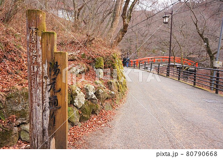湯本通り　河鹿橋　伊香保温泉　伊香保神社　群馬　渋川　伊香保　温泉　温泉街　石段　伊香保神社　石段街 80790668