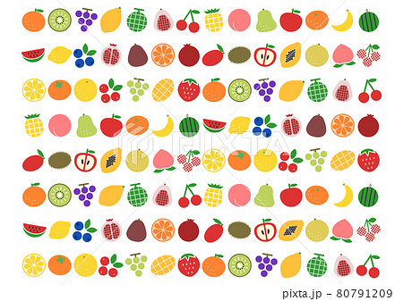 フルーツ アイコン 模様 イラスト 80791209
