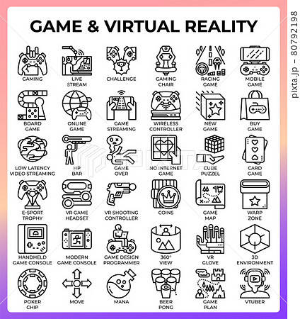 Game and virtual reality icon set 80792198