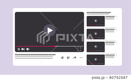 Illustration of video channel window with video playing 80792687