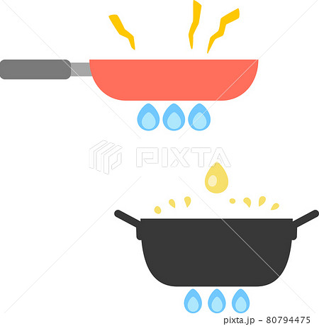 焼く、揚げる調理方法のイメージ 80794475