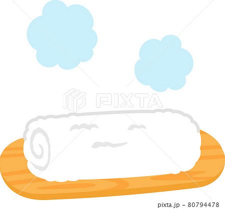 トレーに乗せた温かいおしぼり トレーに乗せた温かいおしぼり 80794478