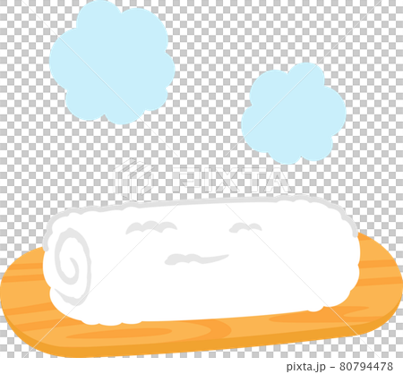 トレーに乗せた温かいおしぼり トレーに乗せた温かいおしぼり 80794478