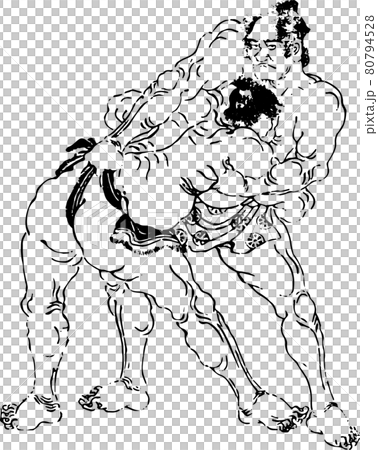 組み合う力士たち 80794528