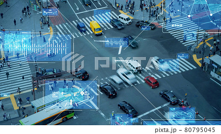 交通とテクノロジー　ITS　MaaS 80795045
