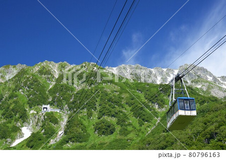 真夏の北アルプスと立山ロープウェイ 80796163