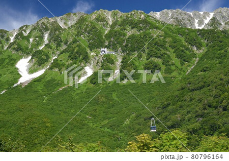 真夏の北アルプスと立山ロープウェイ 80796164