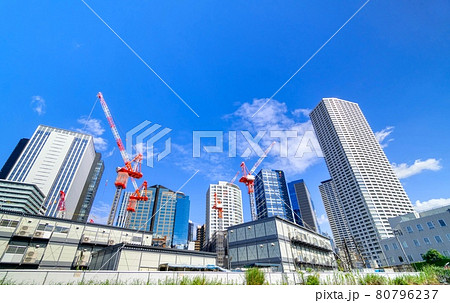 東京　2021　新宿高層ビル街　大規模建設現場　西新宿5丁目 80796237