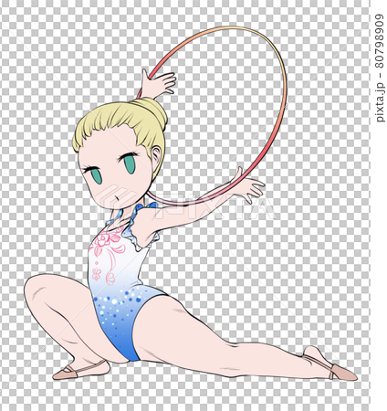 白人女子藝術體操運動員,表情嚴肅 白人女子藝術體操運動員,表情嚴肅 80798909