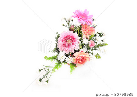 フラワーアレンジメント　ガーベラ　ピンク　花器　プレゼント 80798939