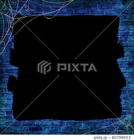 紺色の煉瓦に黒いペンキのフレーム 80799053