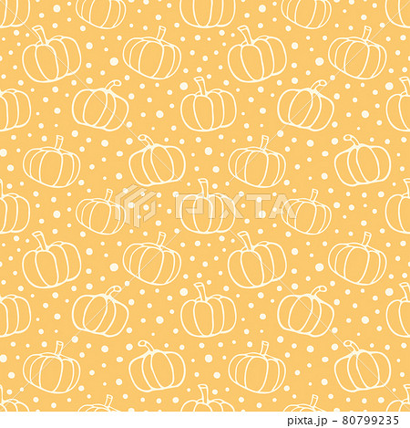 Pumpkins seamless pattern, cartoon vegetable background 80799235