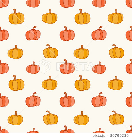 Pumpkins seamless pattern, vegetable background Pumpkins seamless pattern, vegetable background 80799236