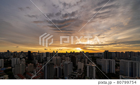 【シンガポール】シンガポール・Whampoa地区の夕景 【シンガポール】シンガポール・Whampoa地区の夕景 80799754