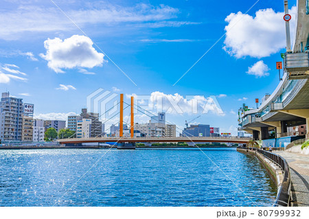 東京都の都市風景 新大橋周辺の風景 東京都の都市風景 新大橋周辺の風景 80799932