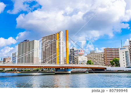 東京都の都市風景 新大橋周辺の風景 80799946