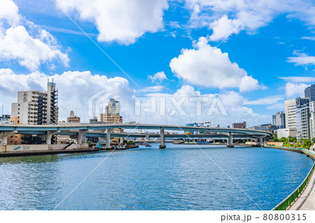 東京都の都市風景 両国ジャンクション周辺の風景 東京都の都市風景 両国ジャンクション周辺の風景 80800315