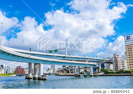 東京都の都市風景 両国ジャンクション周辺の風景 東京都の都市風景 両国ジャンクション周辺の風景 80800342