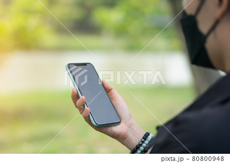 Woman hand using smartphone to do work business, social network, communication. Woman hand using smartphone to do work business, social network, communication. 80800948