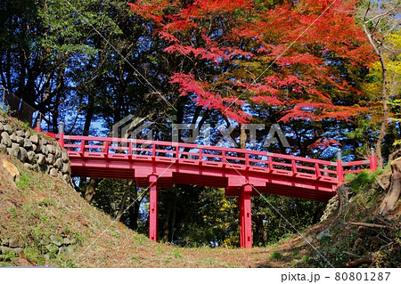 秋の相馬中村神社・赤橋(福島県・相馬市) 秋の相馬中村神社・赤橋(福島県・相馬市) 80801287