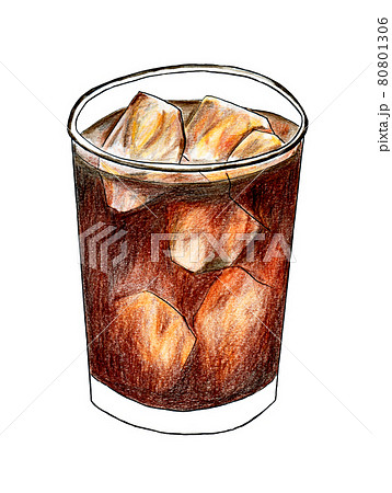 アイスコーヒーの手描きイラスト 80801306