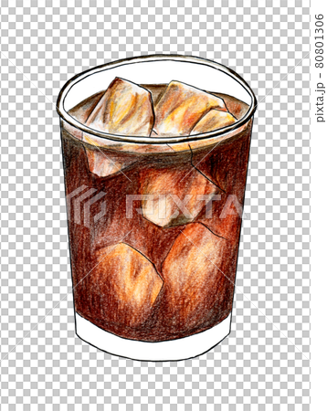Hand drawn illustration of iced coffee Hand drawn illustration of iced coffee 80801306