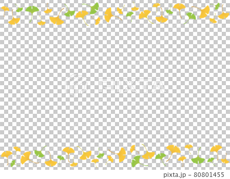 紅葉 イチョウの落ち葉のイラストフレーム 紅葉 イチョウの落ち葉のイラストフレーム 80801455