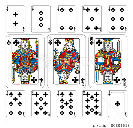 Playing Cards Clubs Yellow Red Blue and Black 80801618