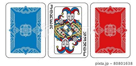 Playing Card Joker and Back Yellow Red Blue Black 80801638