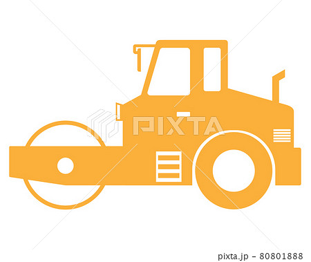 ロードローラー　シルエット 【PNG画像は背景と白い部分は透過】 80801888