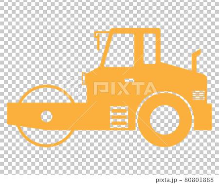 ロードローラー　シルエット 【PNG画像は背景と白い部分は透過】 80801888