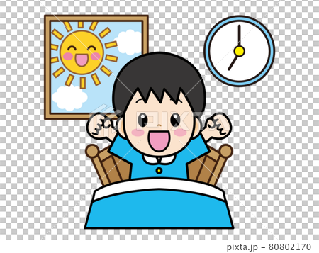 早起きする男の子のイラスト2 80802170