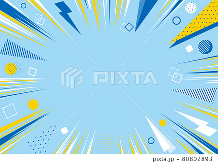 爽やかな配色の幾何学集中線 80802893