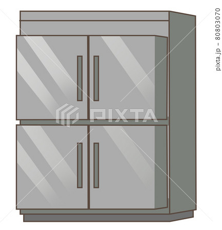 大型の業務用冷蔵庫のイラスト素材