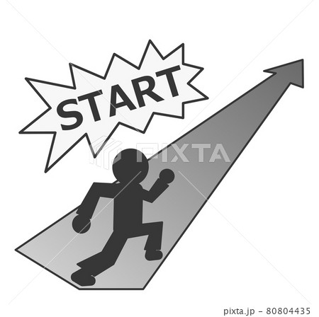 目標に向かって走る人のイラスト 80804435