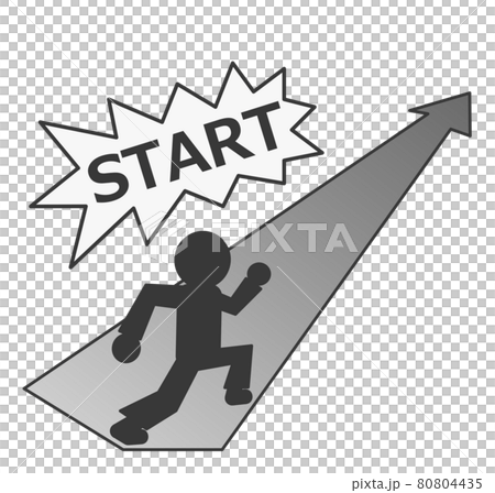 目標に向かって走る人のイラスト 80804435